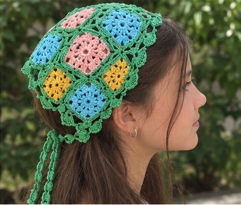 Bandana crochetée pour petite demoiselle